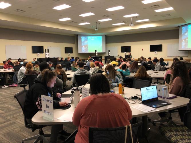 Students studying at the Academic Achievement Center