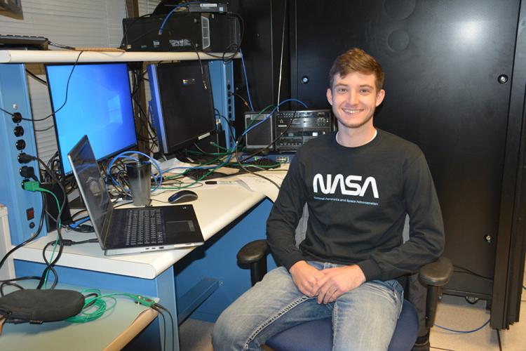 Drake Purdum at his desk