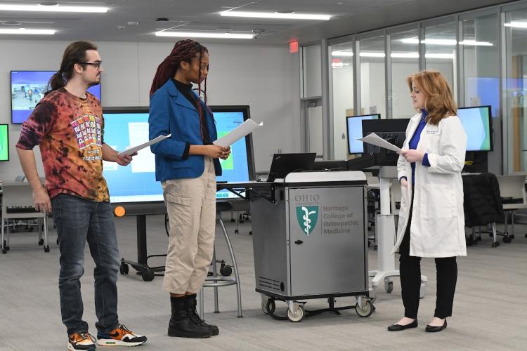 Students from the Heritage College of Osteopathic Medicine and School of Theater practice strategies for dealing with discrimination 