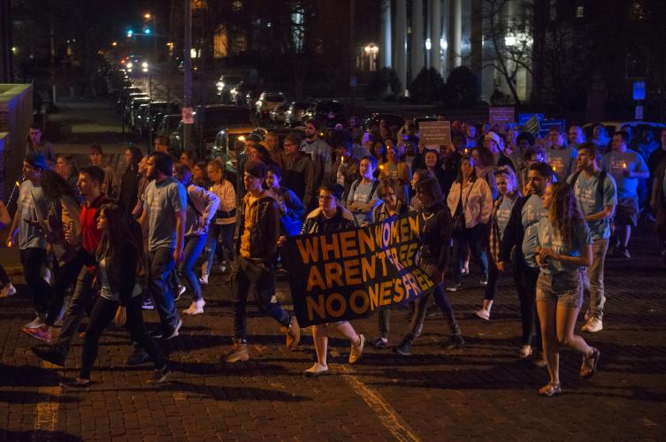 Take Back the Night takes place on Court Street in Athens, OH. 