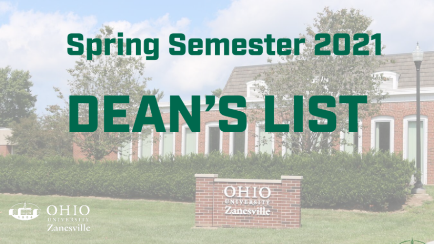 Spring Semester 2021, Dean's List, Zanesville