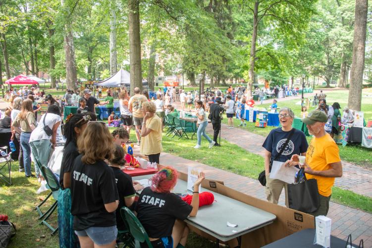 Participants enjoy the 2023 Juneteenth Festival on College Green. 