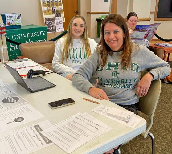 Participants are shown at a blood drive at OHIO Southern