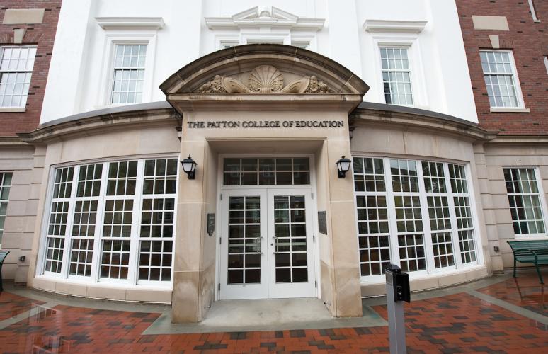 The front entrance to Patton Hall on OHIO's main campus