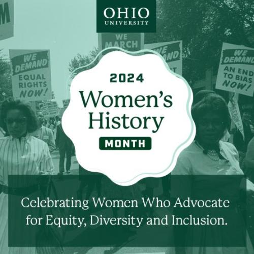 A Women's History Month graphic by Ohio University