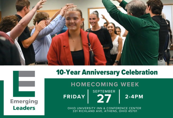 Emerging Leaders 10-Year Anniversary Celebration - Homecoming Week - Friday, Sept. 27, 2-4 p.m.