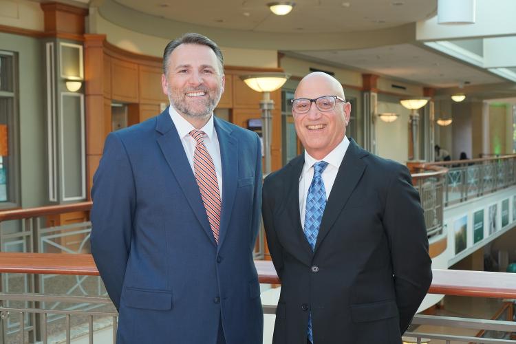 Bob Paxton and Tom Marchese are shown in the Baker University Center