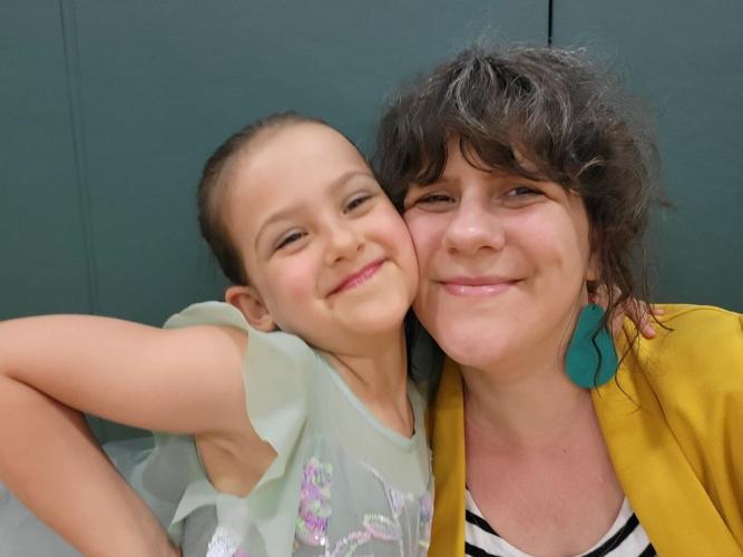 Lillian Peterson is shown with a child