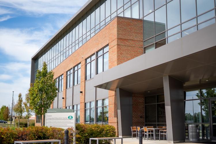 The Integrated Education Center building at Ohio University's Dublin Campus