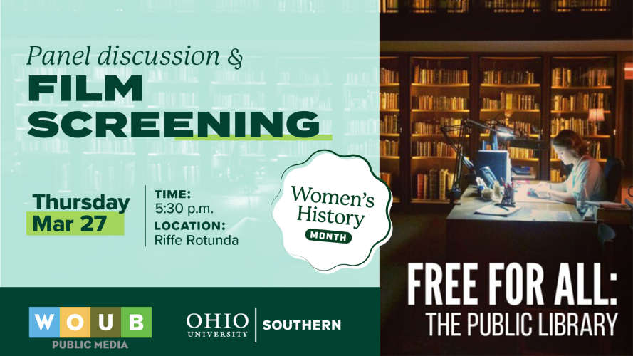 Panel discussion & film screening of Free for All: The Public Library Thursday, Mar 27 at OHIO Southern