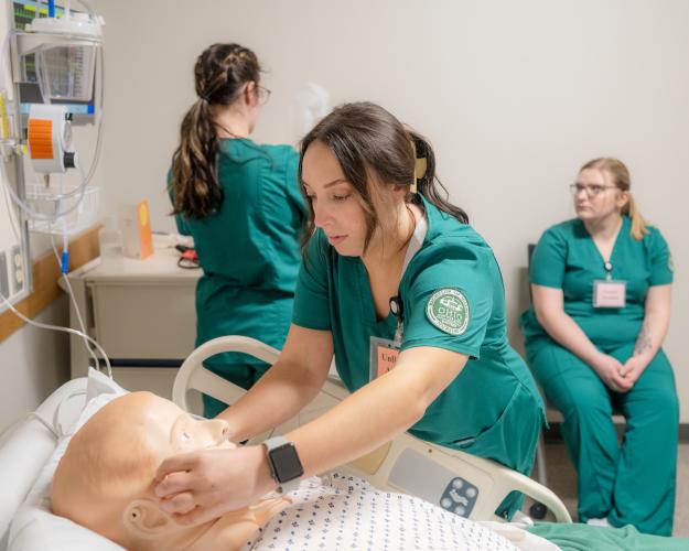 Nursing students at OHIO Zanesville learn and hone their craft. 