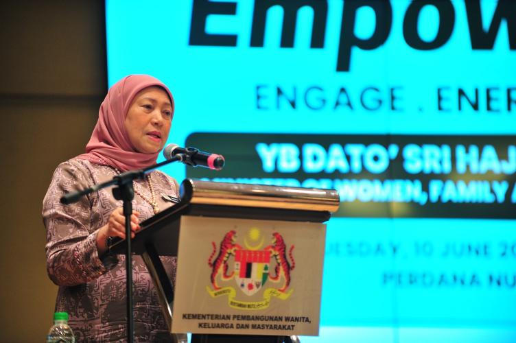 Nancy Shukri delivers the keynote address at the event in Malaysia