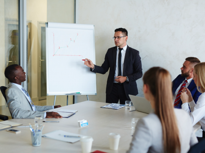 business students in conference room 