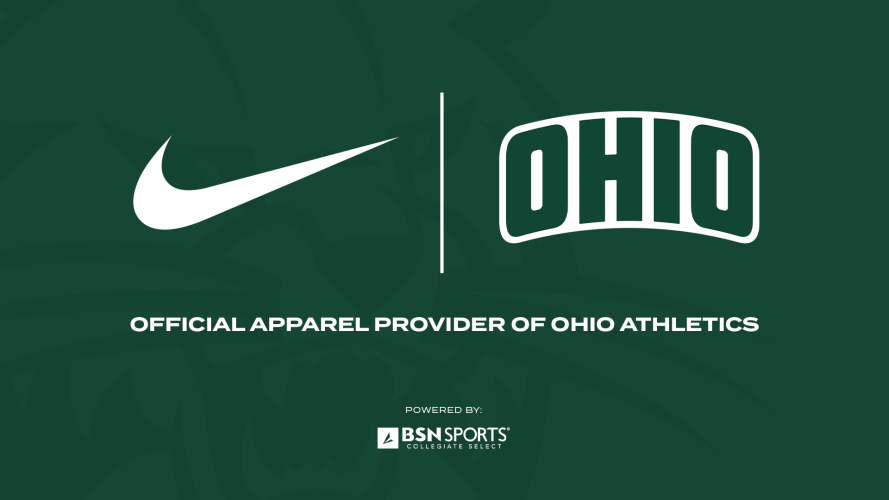 A graphic announcing OHIO Athletics' partnership with Nike. 