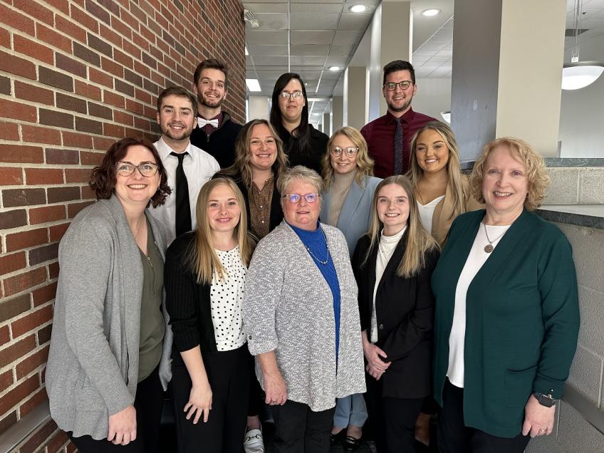 Hannah Nissen is shown with OHIO Zanesville students, faculty and staff