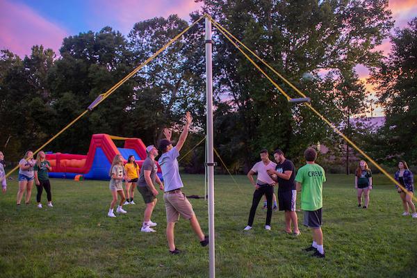 Students play a game at Party at Ping during Welcome Week. Photo courtesy of Student Affairs