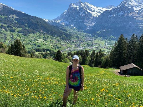 Sydney Pence on a hike from Grindelwald to Lauterbrunnen, Switzerland. Photo courtesy of Sydney Pence. 