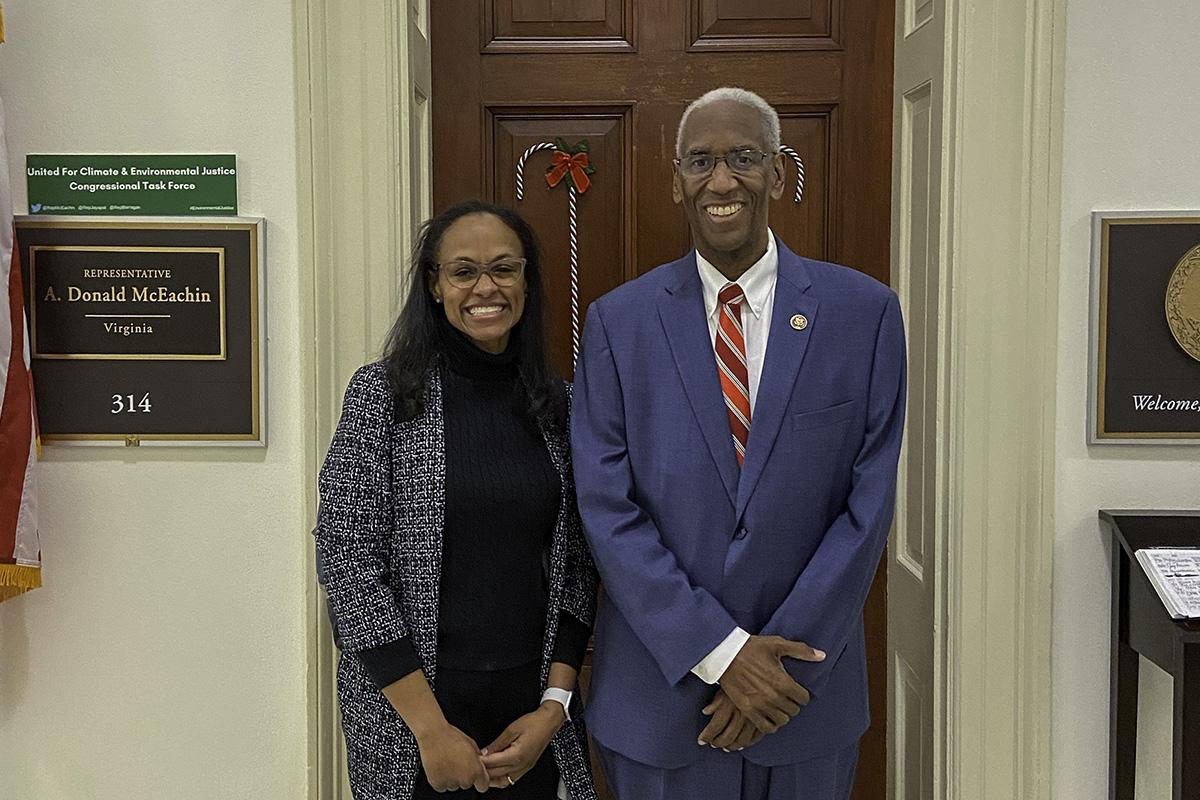 EPPLC cohort member Kathleen Blackwell with Rep. Donald McEachin 