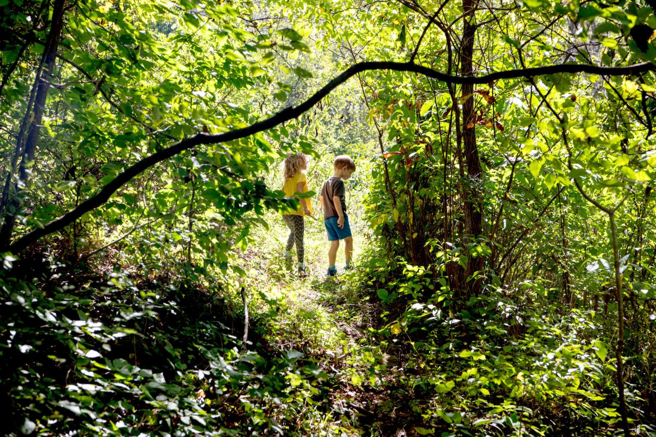 Children explore The Ridges.