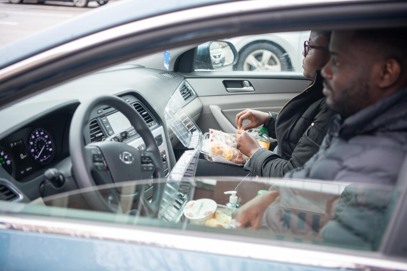Vanessa Morgan-Nai, co-chair of this year’s Martin Luther King Jr. Celebration Committee, and Stephen Nai attend the drive-in brunch. 