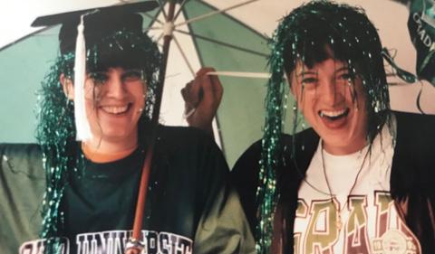 Julie Applegate under an OHIO umbrella during her time at OHIO