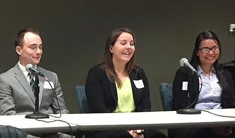 Michael Richard on a panel with fellow alumni