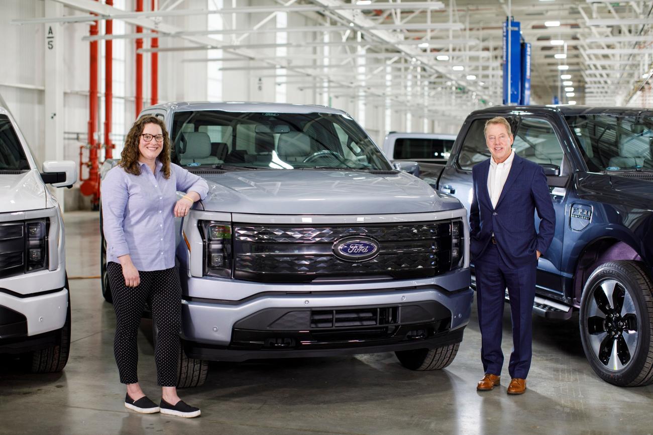 Megan Gegesky is shown with Bill Ford