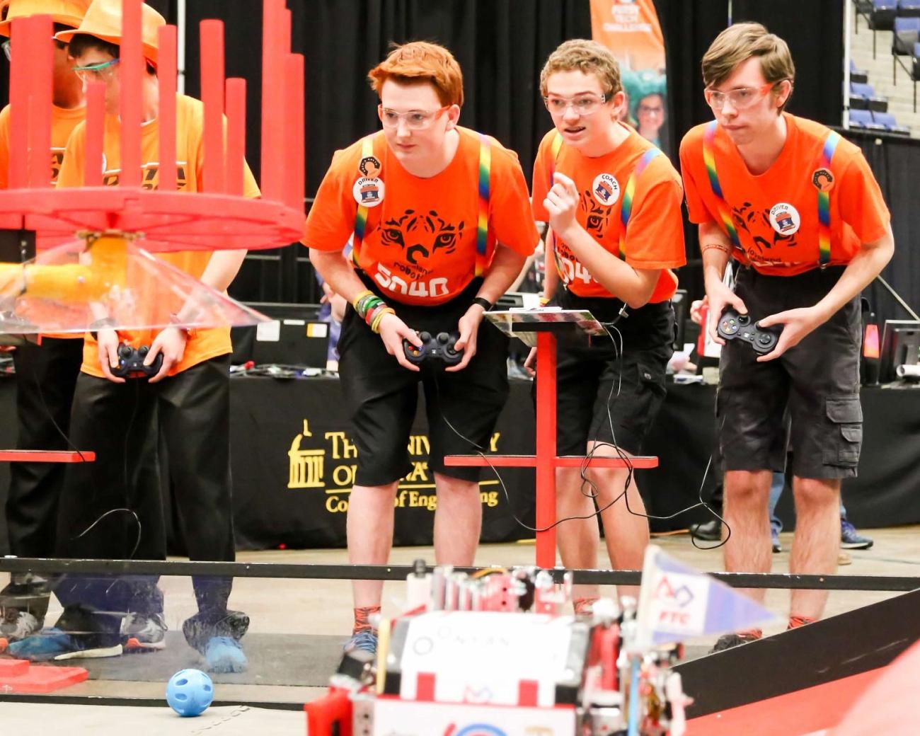 Garrett Royal and his robotics team