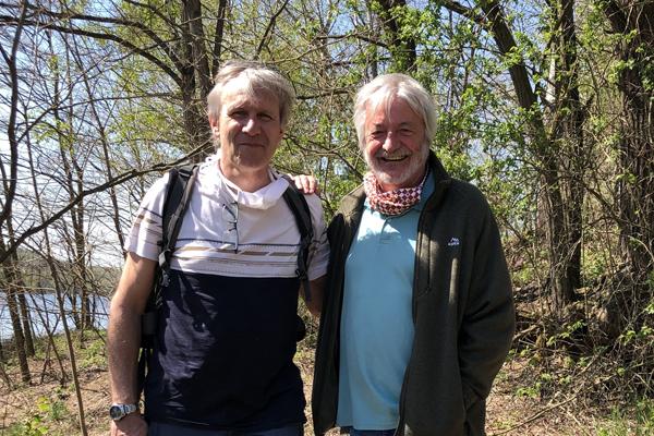 Still at it! Damian Nance and colleague Petr Kraft from Charles University in Prague on an outcrop of Rheic Ocean ironstones in Bohemia in 2020.