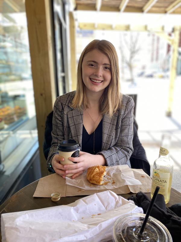 Hannah Koerner at a NYC cafe