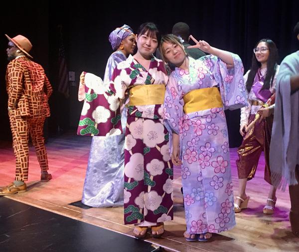 Aya Ikeda and Mina Katayama during the International Week Fashion Show.