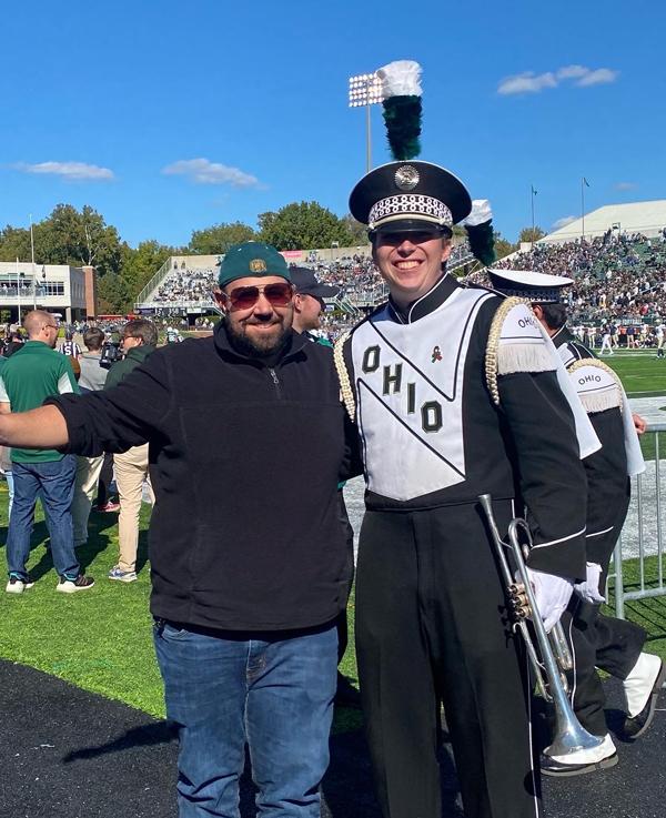 Evan Schalon in his Marching 110 uniform