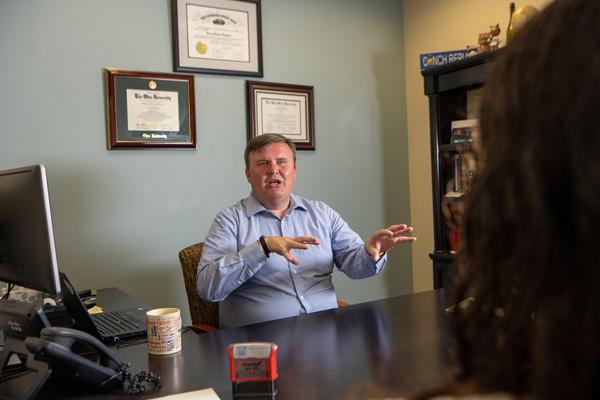 Larry Hayman in his office