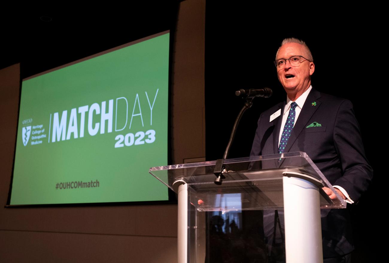  Bill Burke, D.O. speaks at Match Day