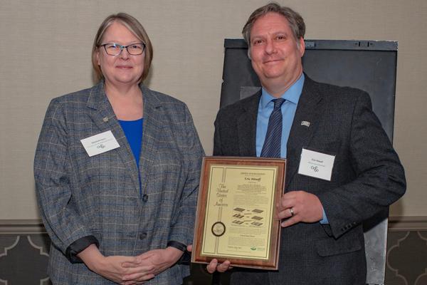 Provost Elizabeth Sayrs with Eric Stinaff