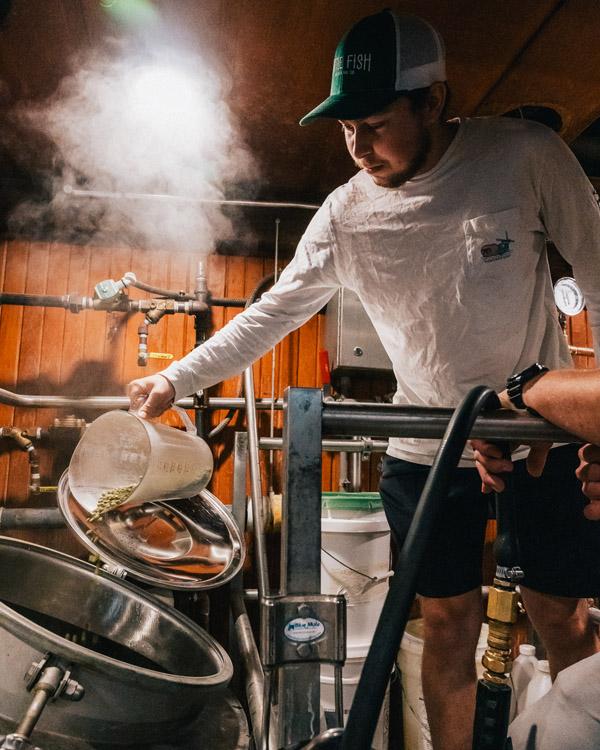 Art Oestrike, owner of Jackie O's and an Ohio University instructor, gives his students a firsthand view of the brewing process.