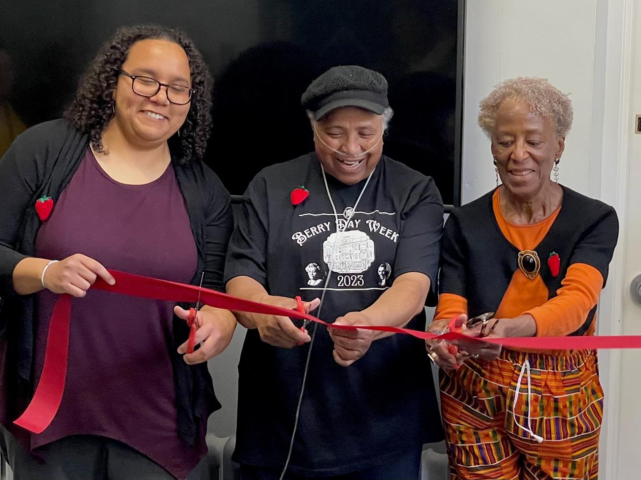 Local community members at the ribbon cutting of the Edward and Martha Berry Conference Room in the Athens City Council Building. 