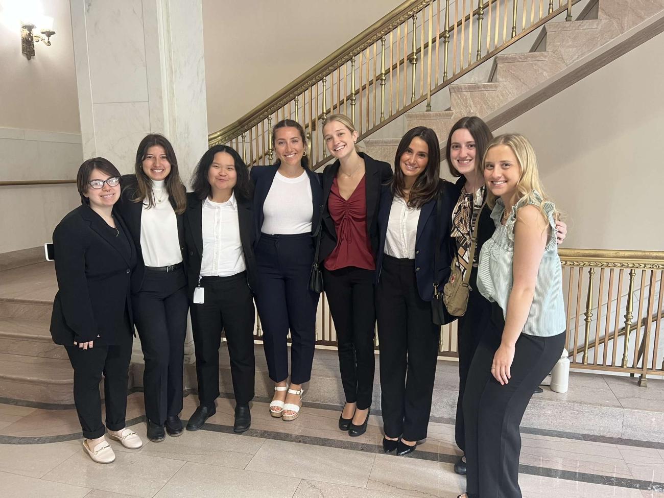 Miranda and fellow Ohio Innocence Project interns at Hamilton County Courthouse to watch a case.