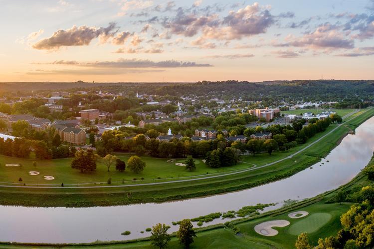 South Green in summer as viewed from a drone