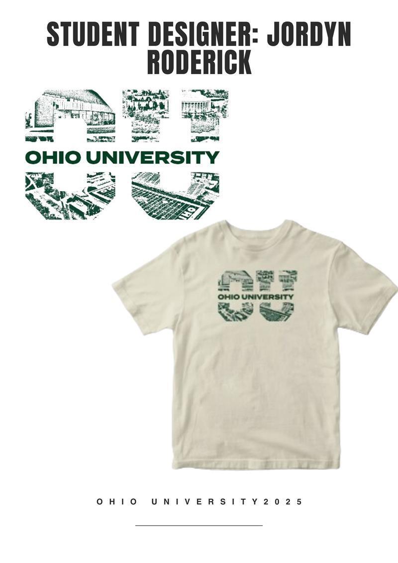 The shirt by Student Designer Jordyn  Roderick,  with the letters OU on the front of the shirt
