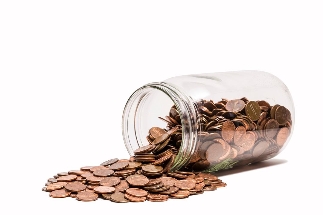 A jar of pennies.