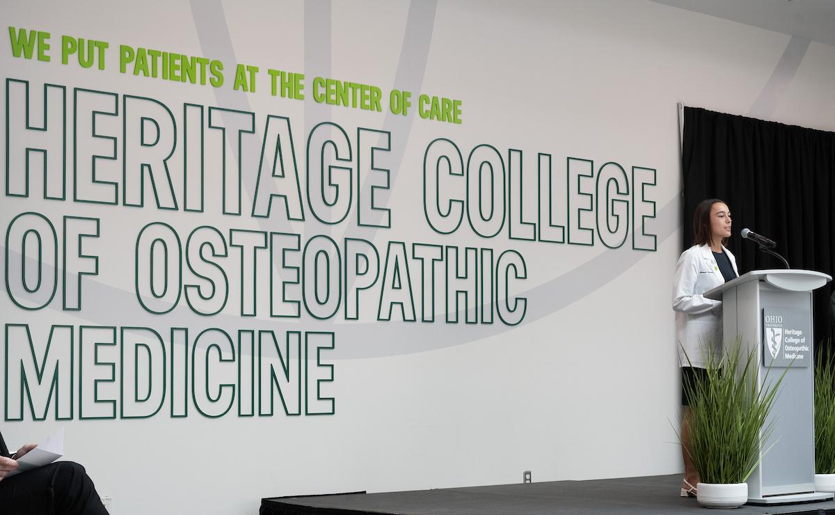 Student gives talk at Body Donor Memorial Service