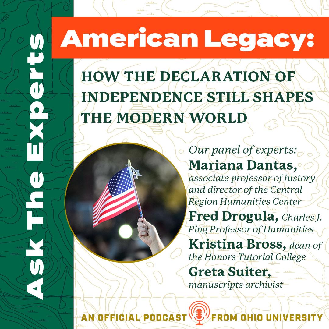 A graphic describing the "American Legacy" episode of the "Ask the Experts" podcast