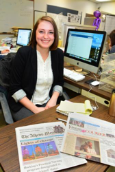 Sydney Dawes at her desk