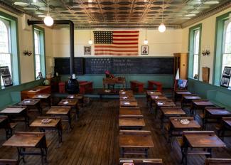 Inside of the Great Western Schoolhouse at Ohio University Eastern