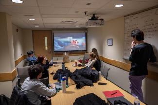 Students working in classroom