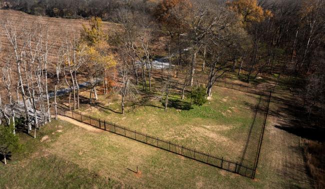 An airal shot of a cemetery at Andrew Jackson's Hermitage.