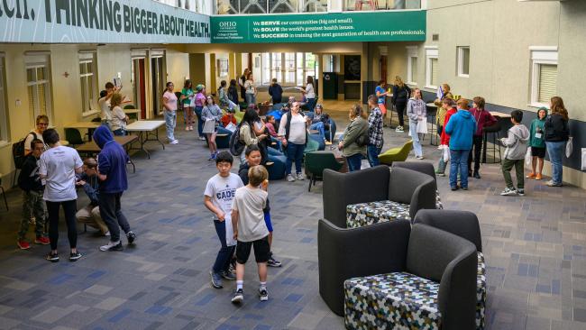 Tech Savvy Day 2025 attendees, grades 5-9, getting ready for a full day of fun and learning at OHIO