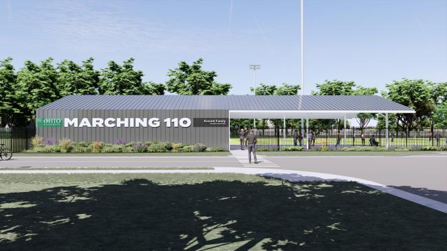 A rendering of the Konold Family Pavilion and Patio on OHIO's Athens Campus