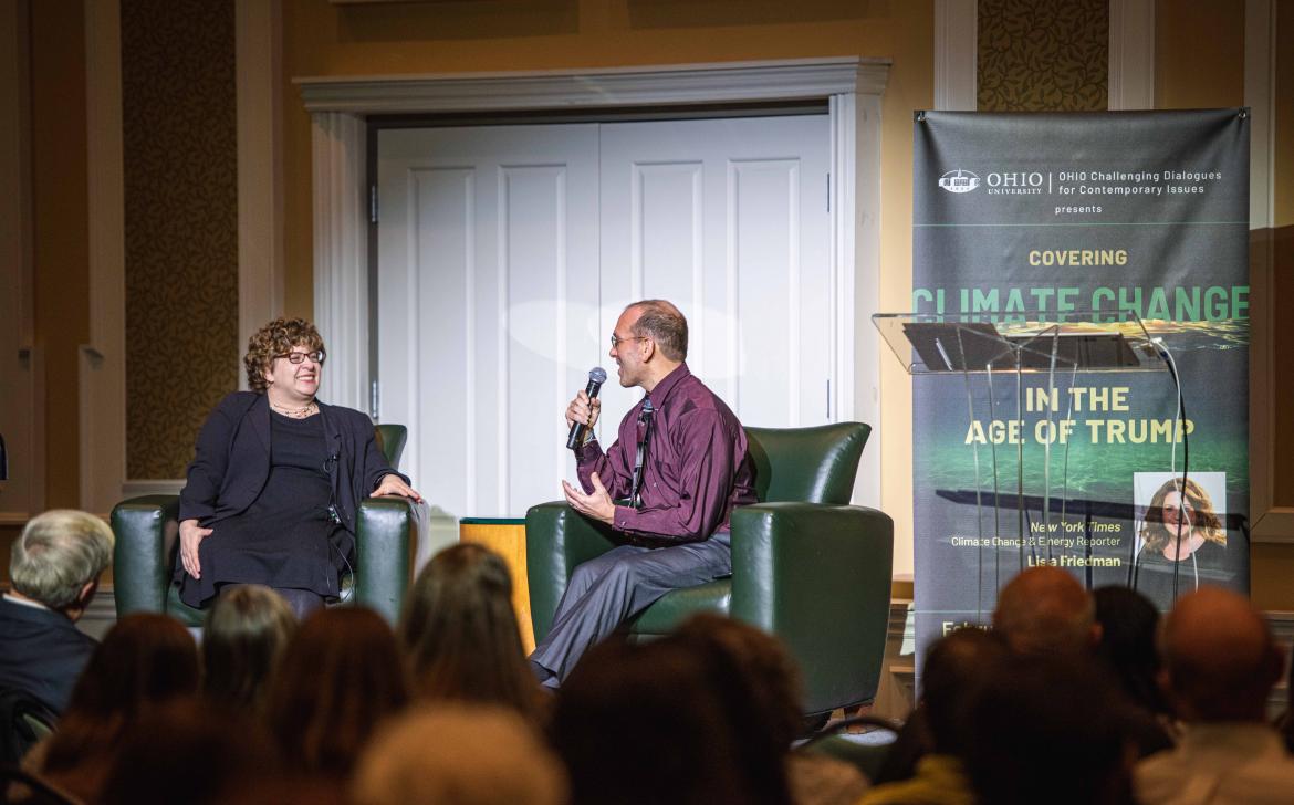 Lisa Friedman and Dr. Ryan Fogt on stage